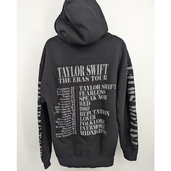 Taylor Swift The Eras Tour Black Hoodie Size L Graphic Sweatshirt Concert Tour - Picture 5 of 8
